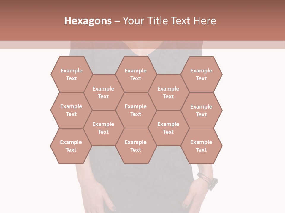 A Woman In A Blue Dress With A Brown Background PowerPoint Template