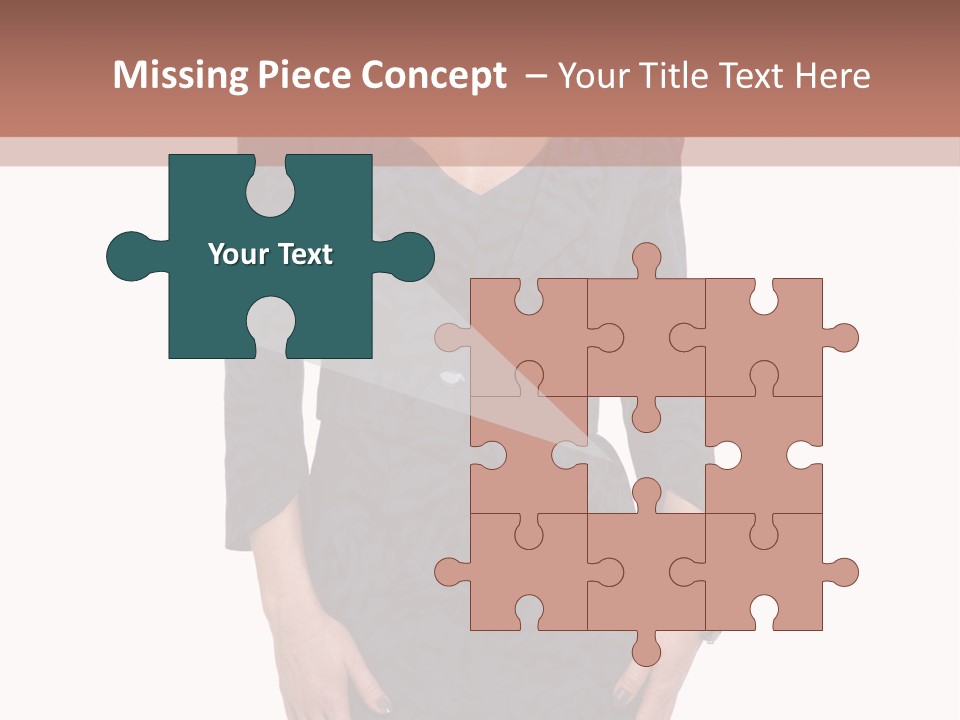 A Woman In A Blue Dress With A Brown Background PowerPoint Template