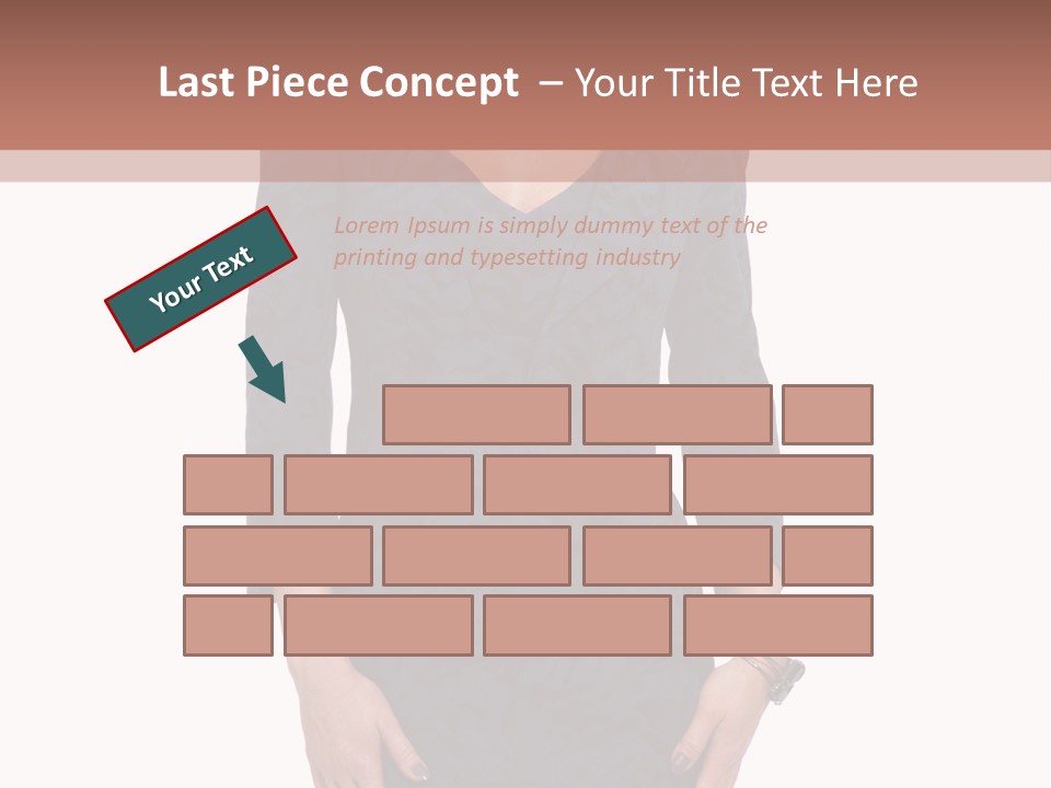 A Woman In A Blue Dress With A Brown Background PowerPoint Template