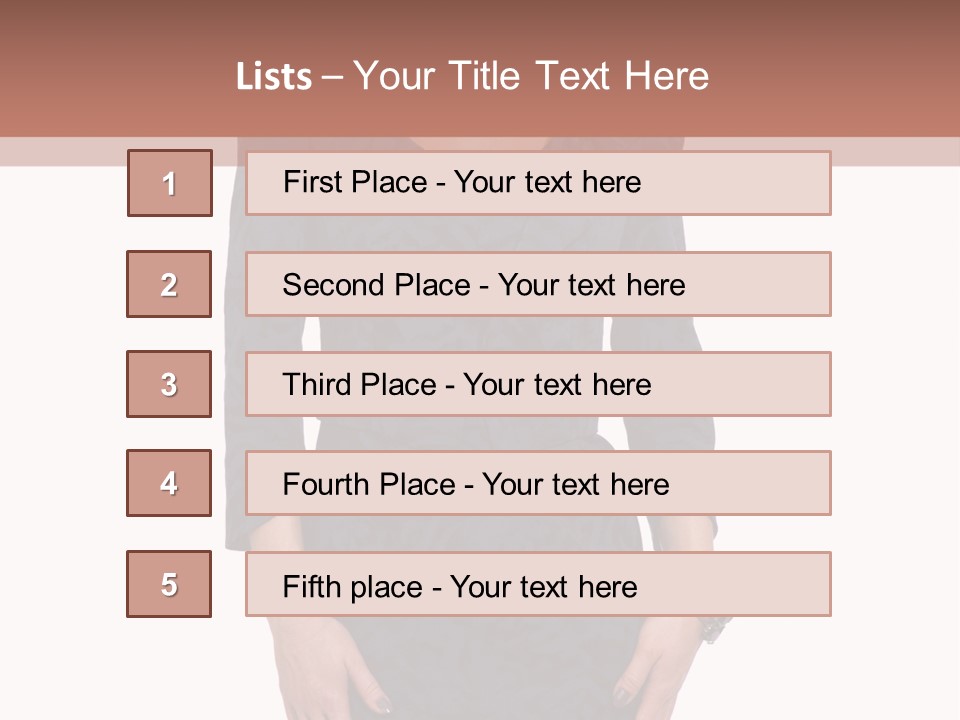 A Woman In A Blue Dress With A Brown Background PowerPoint Template