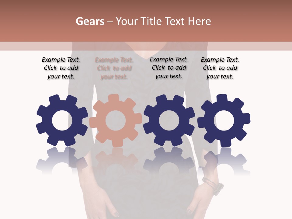 A Woman In A Blue Dress With A Brown Background PowerPoint Template