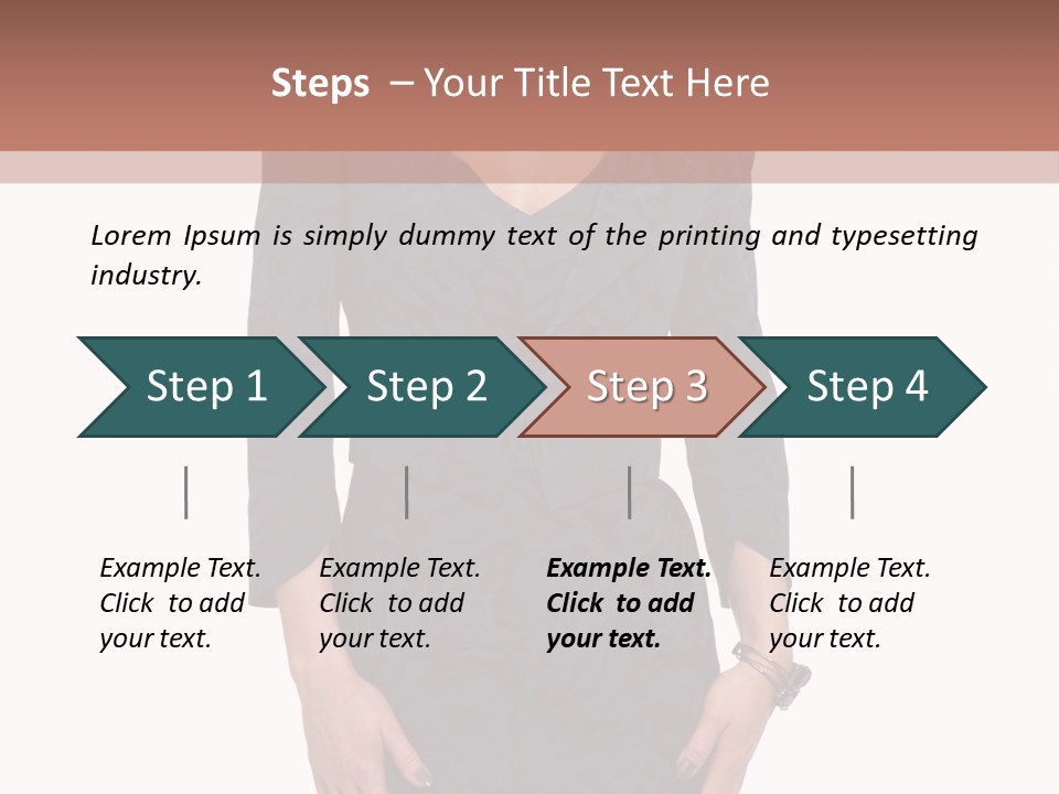 A Woman In A Blue Dress With A Brown Background PowerPoint Template