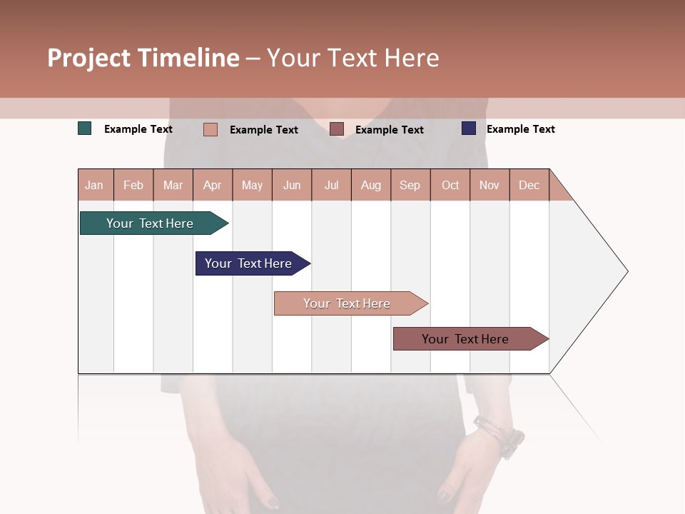 A Woman In A Blue Dress With A Brown Background PowerPoint Template