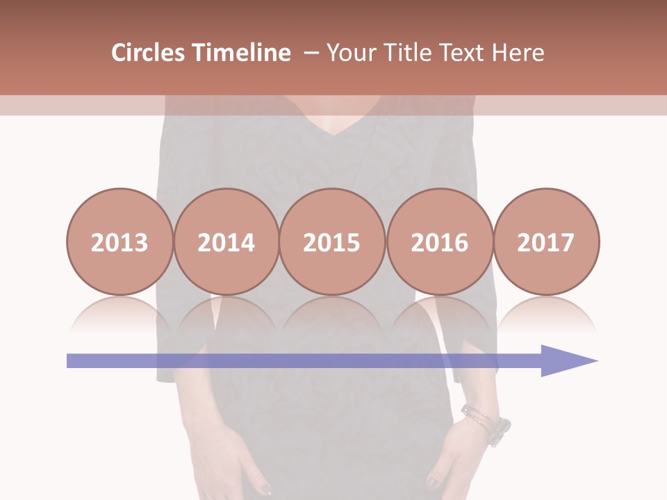 A Woman In A Blue Dress With A Brown Background PowerPoint Template