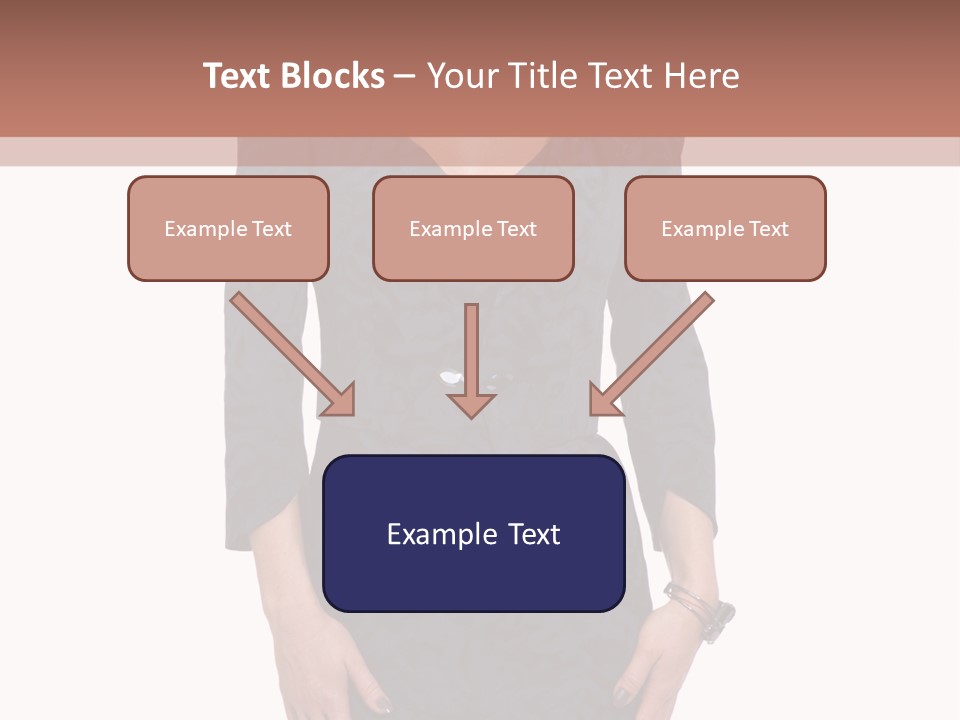 A Woman In A Blue Dress With A Brown Background PowerPoint Template