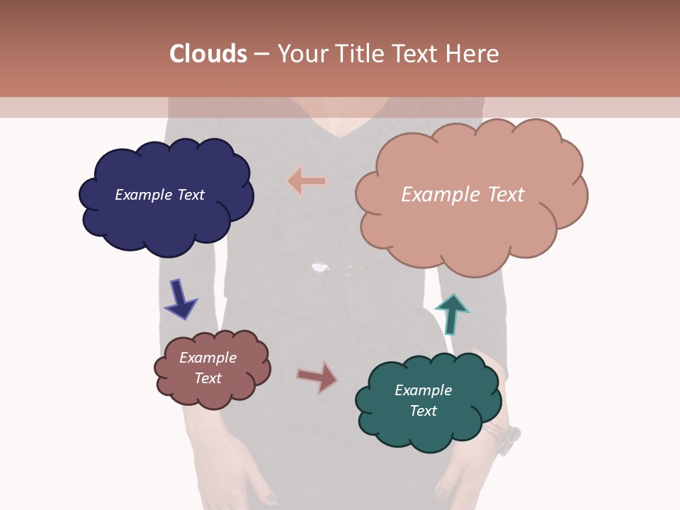 A Woman In A Blue Dress With A Brown Background PowerPoint Template