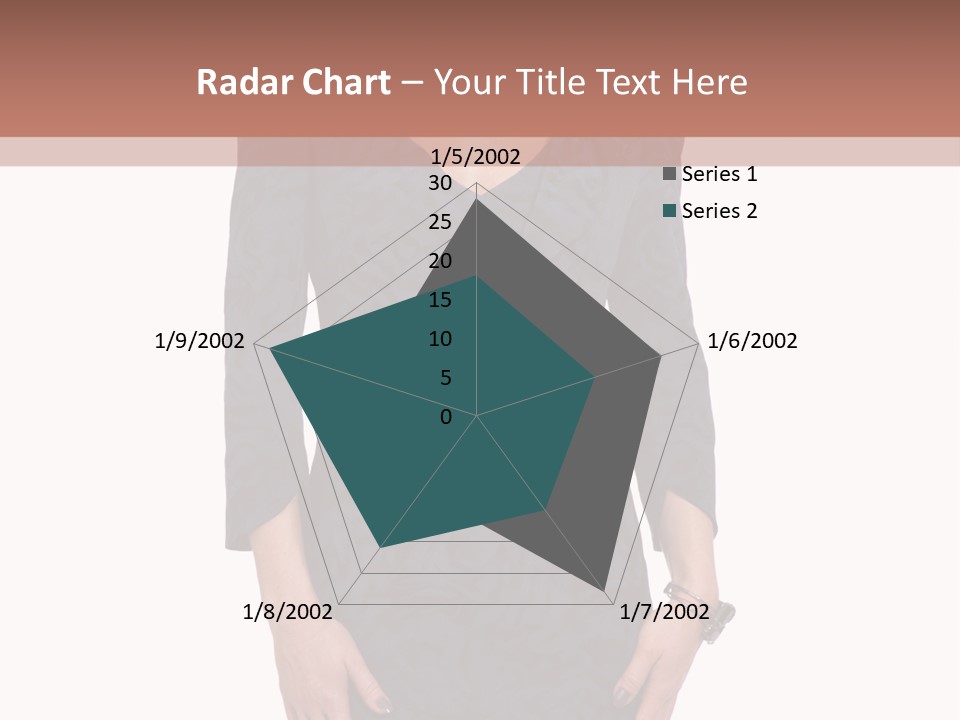 A Woman In A Blue Dress With A Brown Background PowerPoint Template