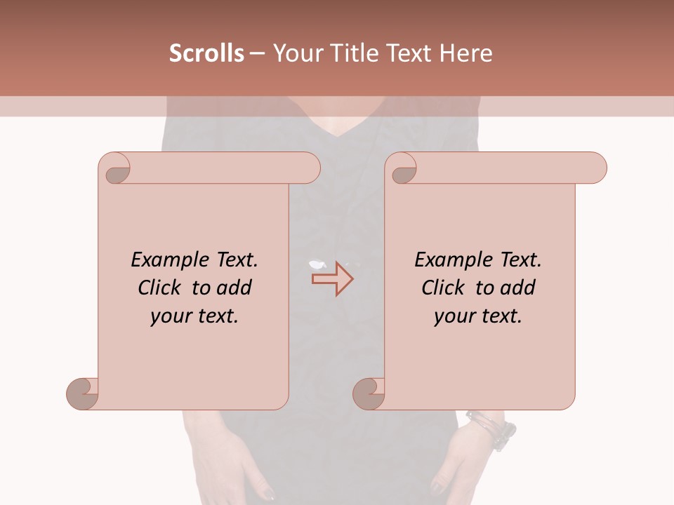 A Woman In A Blue Dress With A Brown Background PowerPoint Template