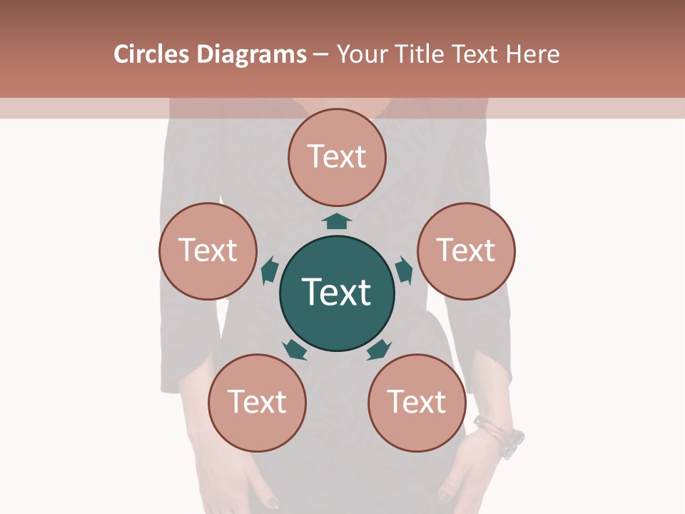 A Woman In A Blue Dress With A Brown Background PowerPoint Template