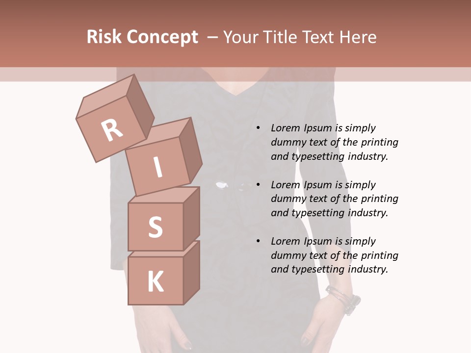 A Woman In A Blue Dress With A Brown Background PowerPoint Template