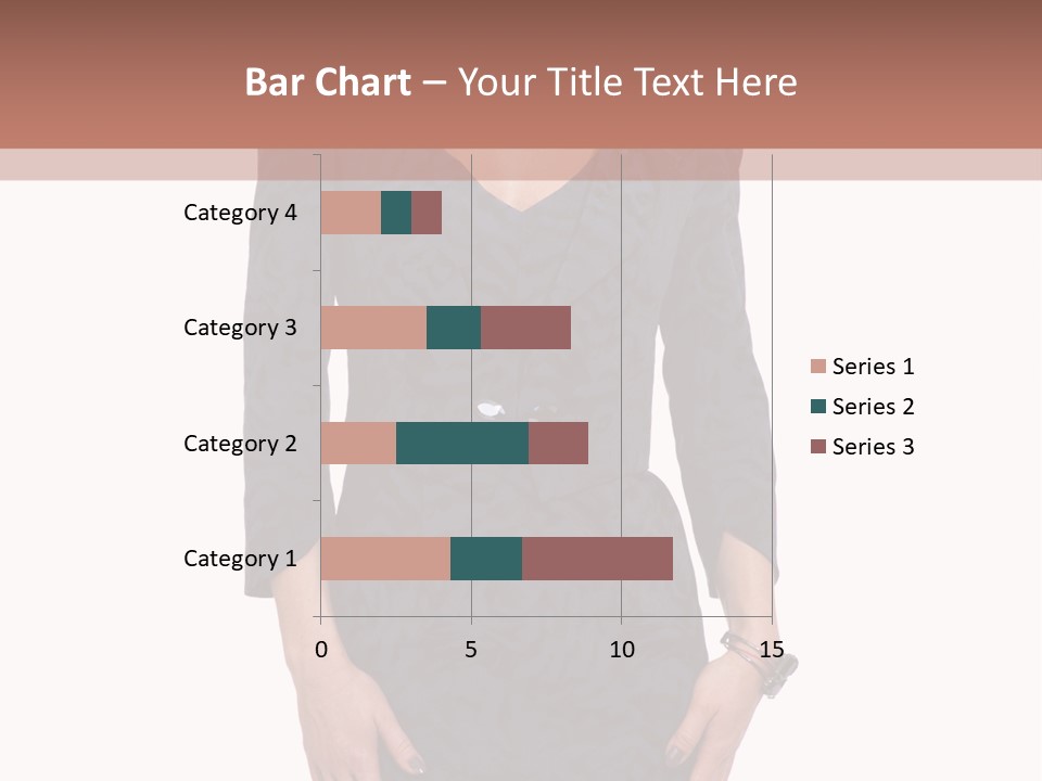 A Woman In A Blue Dress With A Brown Background PowerPoint Template