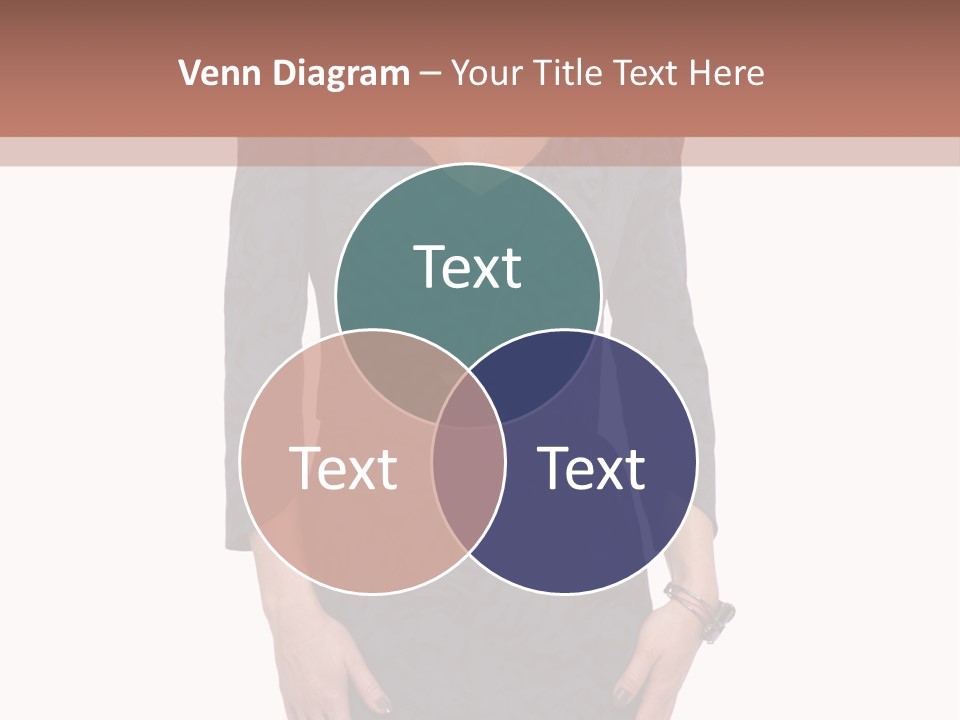 A Woman In A Blue Dress With A Brown Background PowerPoint Template