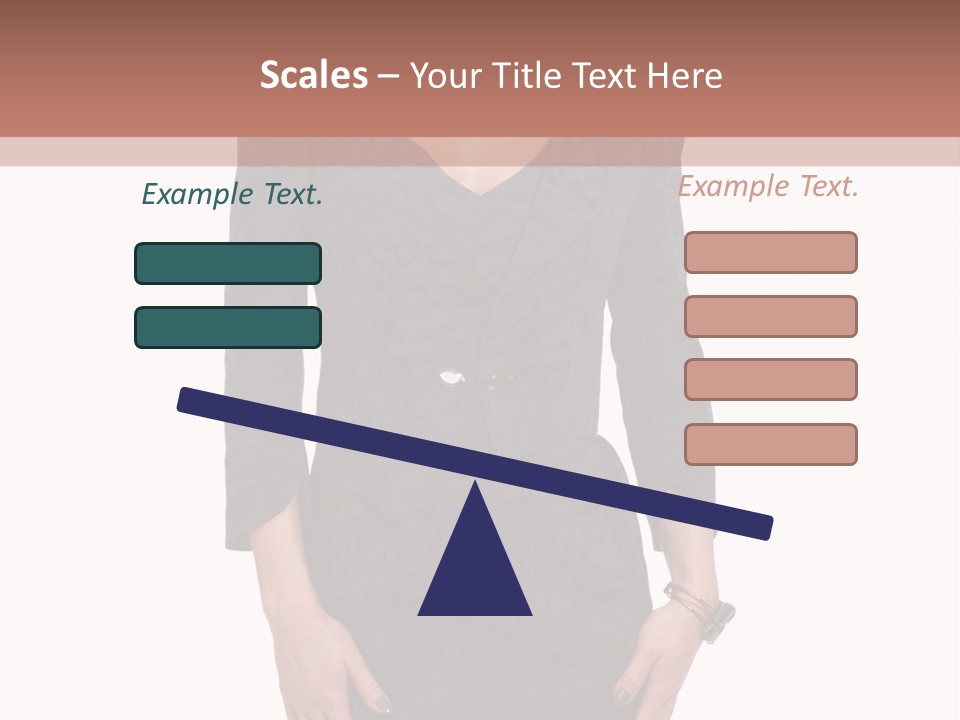 A Woman In A Blue Dress With A Brown Background PowerPoint Template