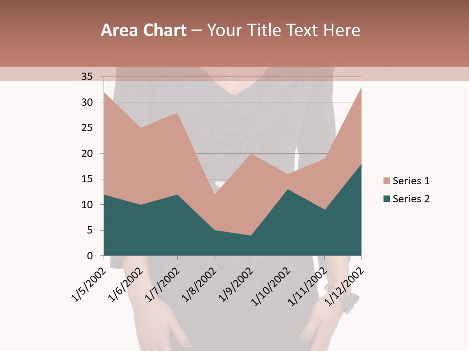 A Woman In A Blue Dress With A Brown Background PowerPoint Template