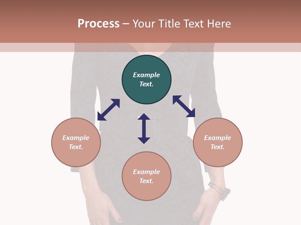 A Woman In A Blue Dress With A Brown Background PowerPoint Template