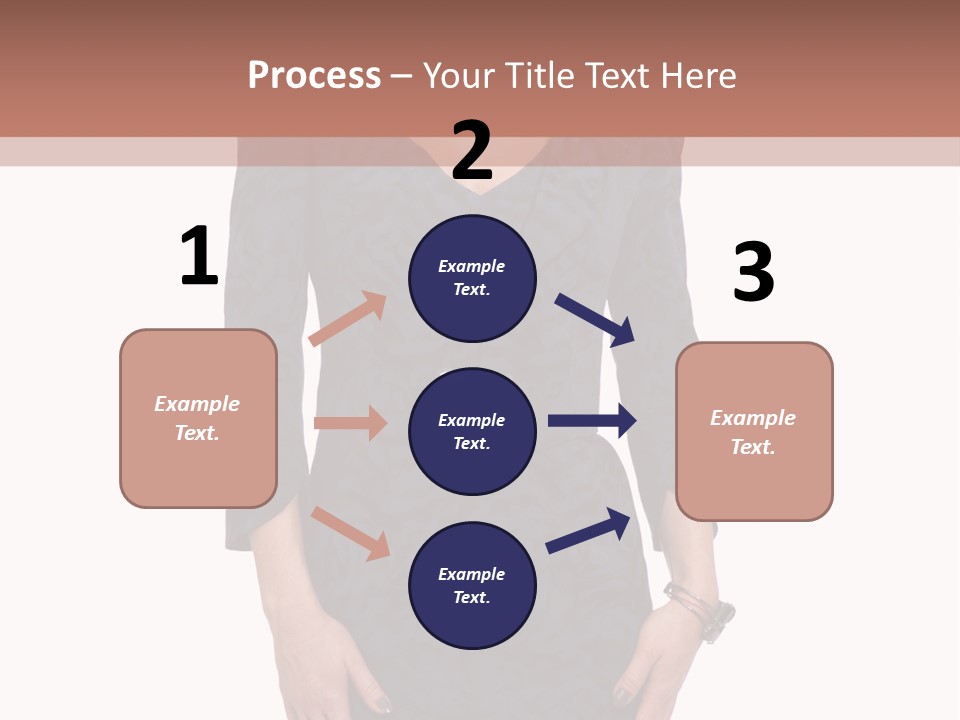 A Woman In A Blue Dress With A Brown Background PowerPoint Template