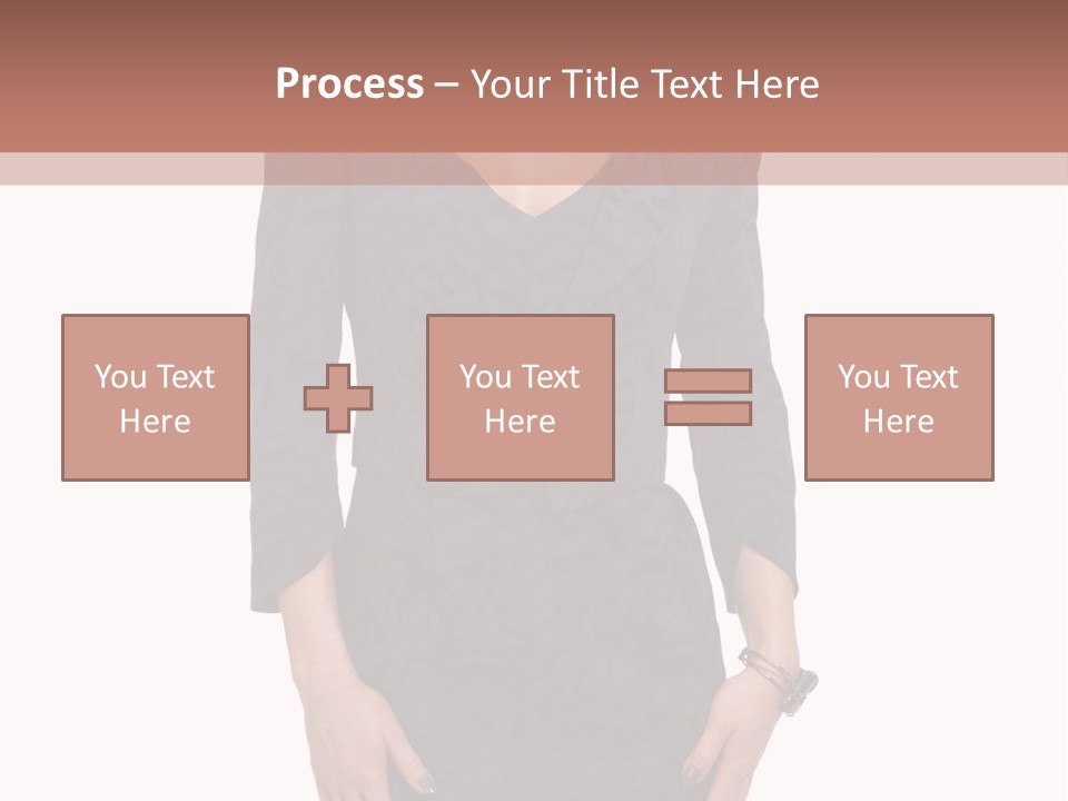 A Woman In A Blue Dress With A Brown Background PowerPoint Template