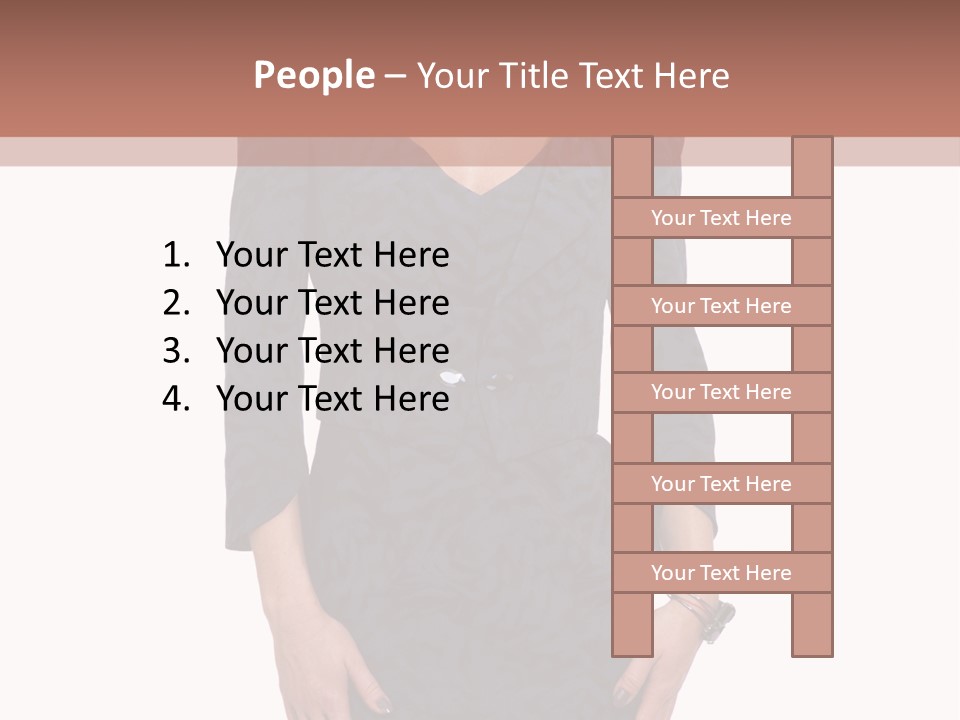 A Woman In A Blue Dress With A Brown Background PowerPoint Template