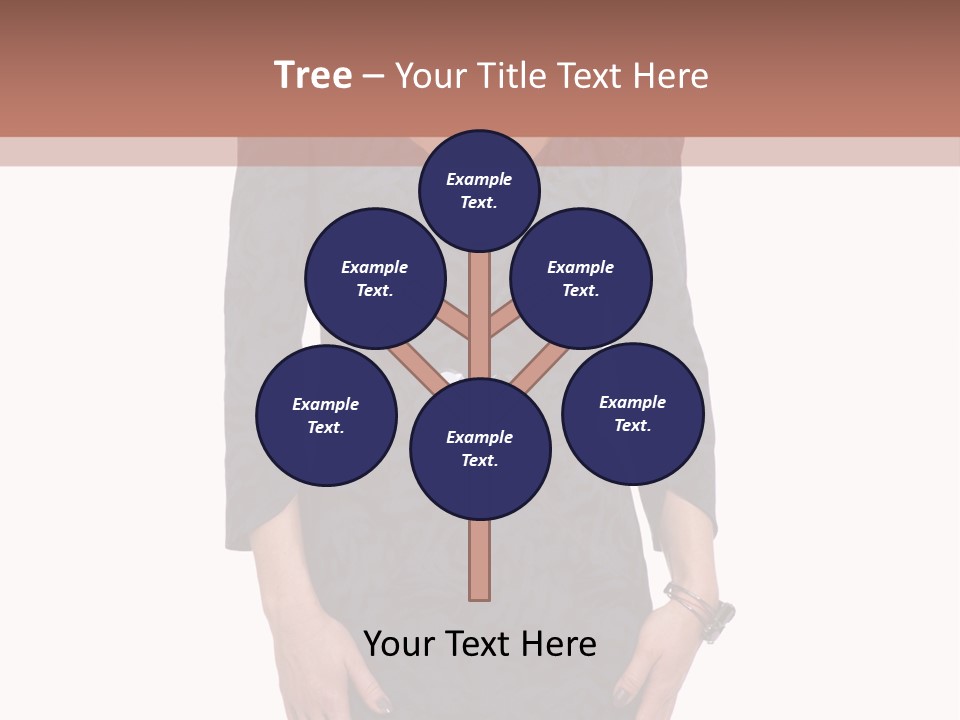 A Woman In A Blue Dress With A Brown Background PowerPoint Template