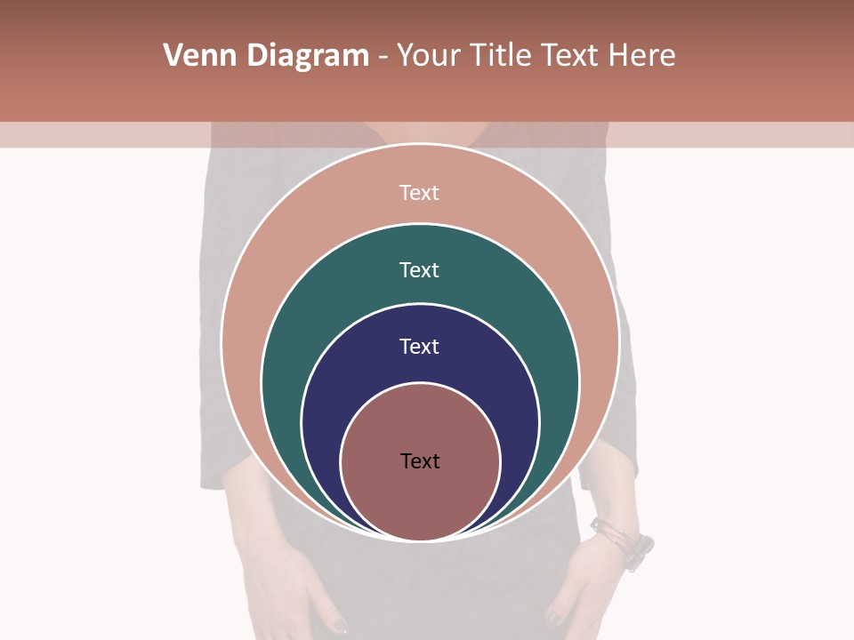 A Woman In A Blue Dress With A Brown Background PowerPoint Template