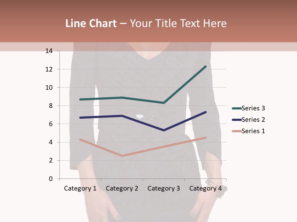 A Woman In A Blue Dress With A Brown Background PowerPoint Template