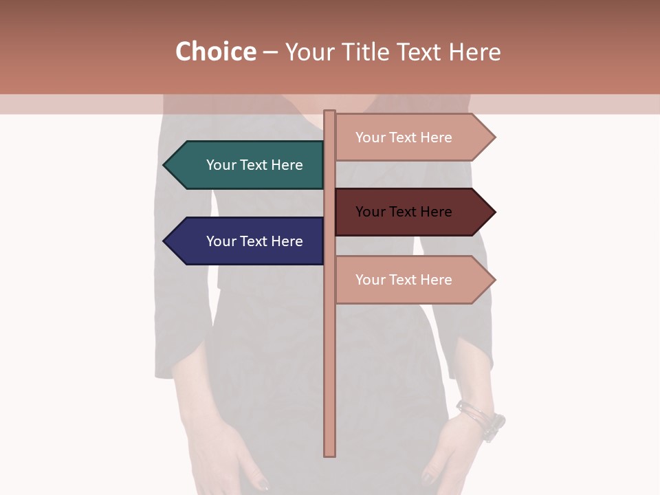 A Woman In A Blue Dress With A Brown Background PowerPoint Template