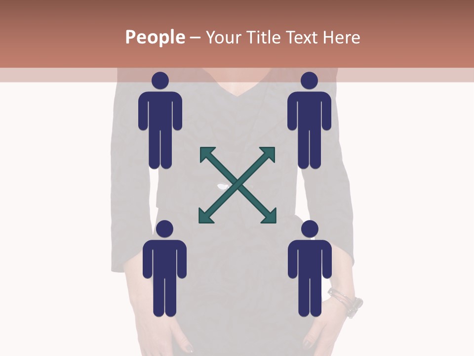 A Woman In A Blue Dress With A Brown Background PowerPoint Template