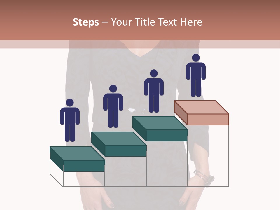 A Woman In A Blue Dress With A Brown Background PowerPoint Template