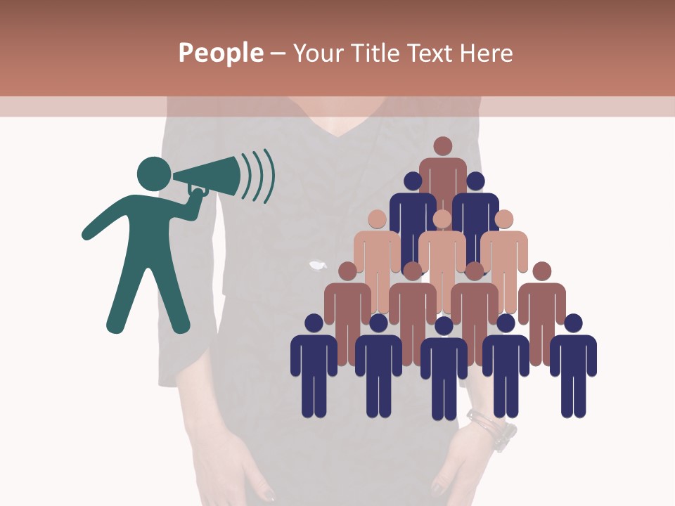 A Woman In A Blue Dress With A Brown Background PowerPoint Template