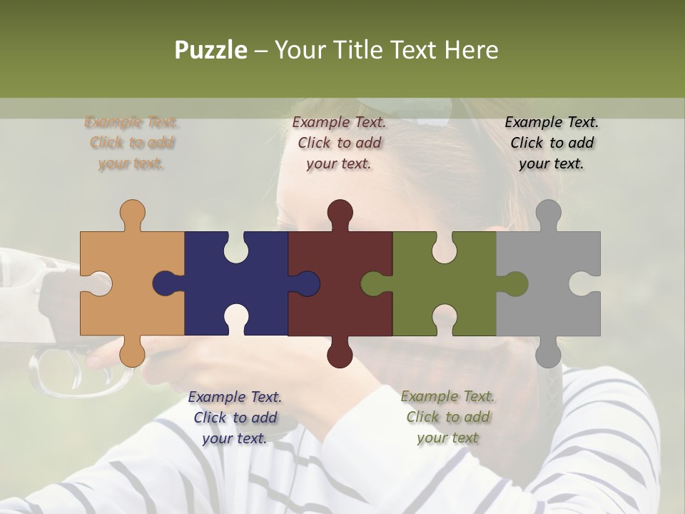 A Girl Is Holding A Gun And Aiming It PowerPoint Template