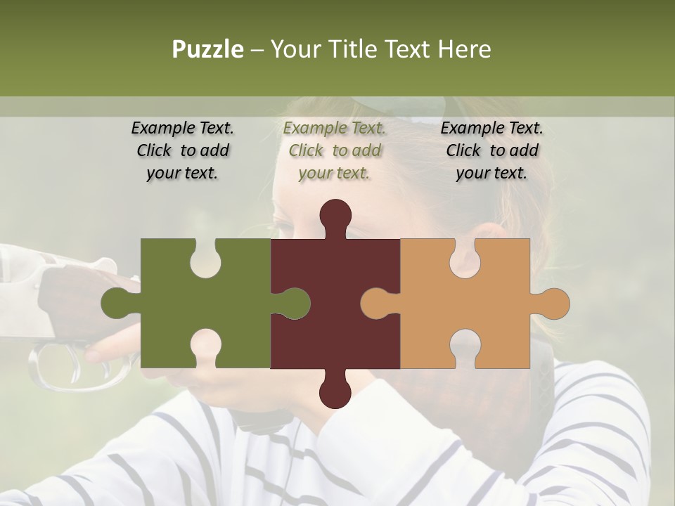 A Girl Is Holding A Gun And Aiming It PowerPoint Template