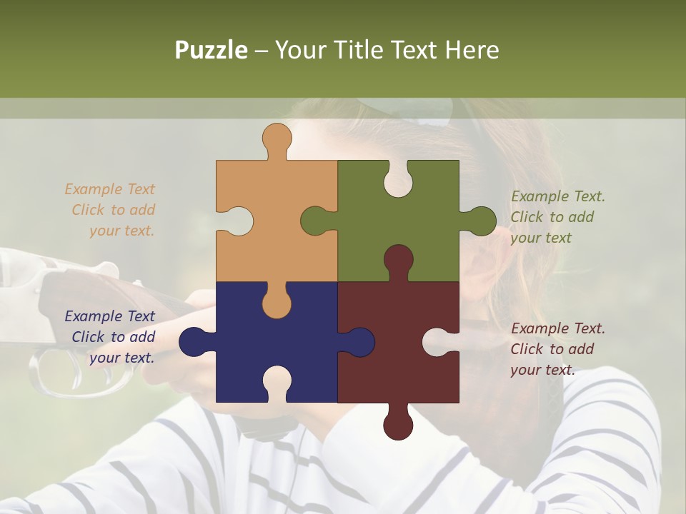 A Girl Is Holding A Gun And Aiming It PowerPoint Template