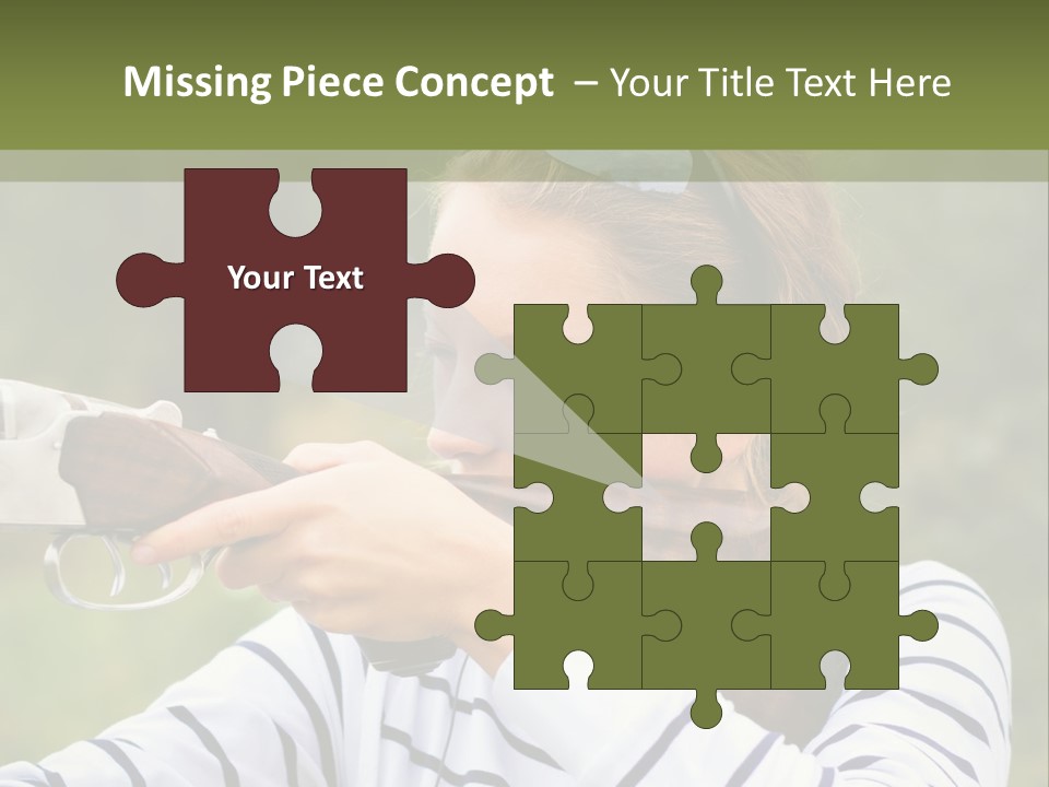 A Girl Is Holding A Gun And Aiming It PowerPoint Template