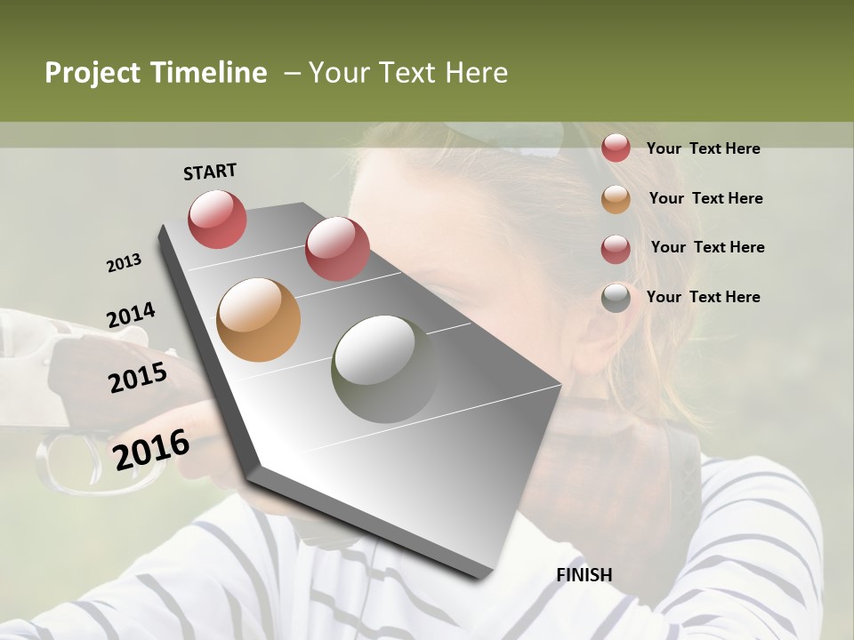 A Girl Is Holding A Gun And Aiming It PowerPoint Template