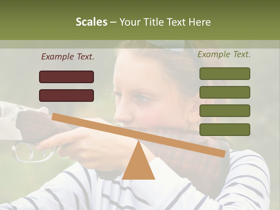 A Girl Is Holding A Gun And Aiming It PowerPoint Template