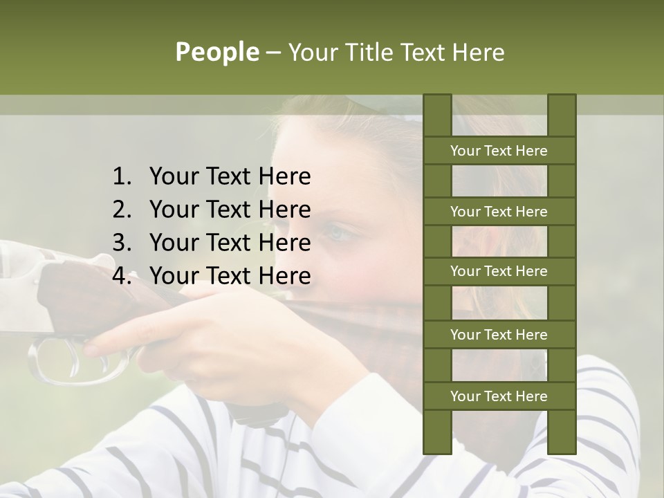 A Girl Is Holding A Gun And Aiming It PowerPoint Template