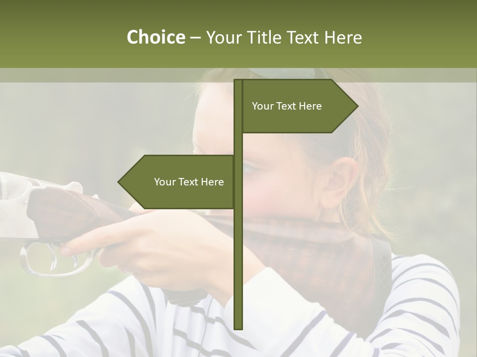 A Girl Is Holding A Gun And Aiming It PowerPoint Template