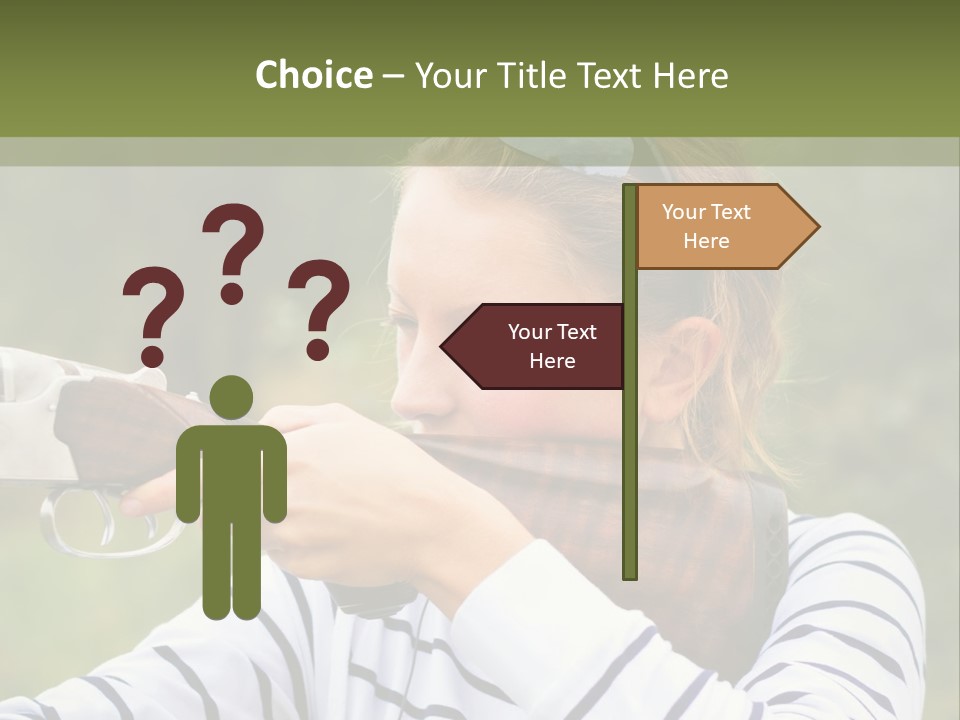 A Girl Is Holding A Gun And Aiming It PowerPoint Template