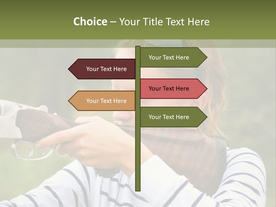 A Girl Is Holding A Gun And Aiming It PowerPoint Template