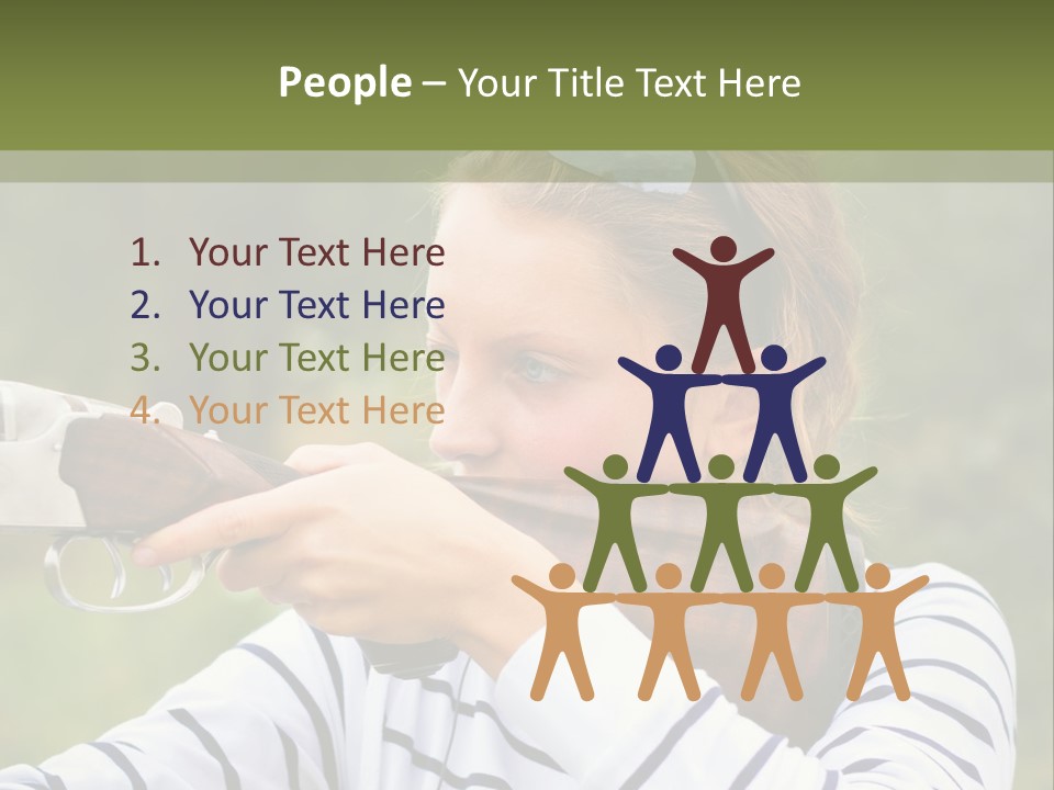 A Girl Is Holding A Gun And Aiming It PowerPoint Template