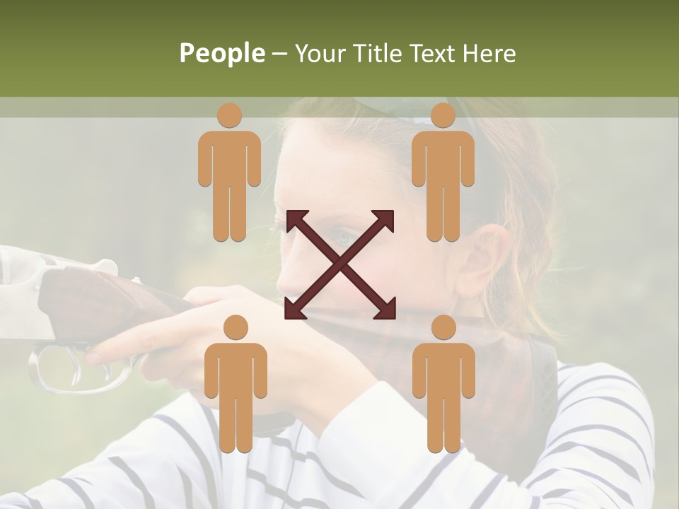 A Girl Is Holding A Gun And Aiming It PowerPoint Template