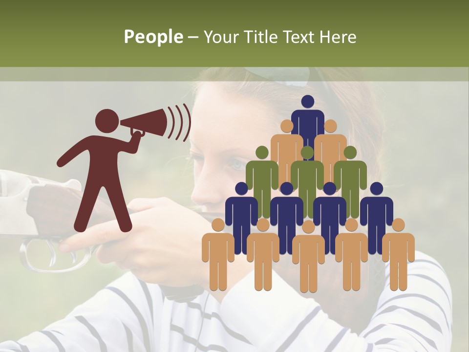 A Girl Is Holding A Gun And Aiming It PowerPoint Template