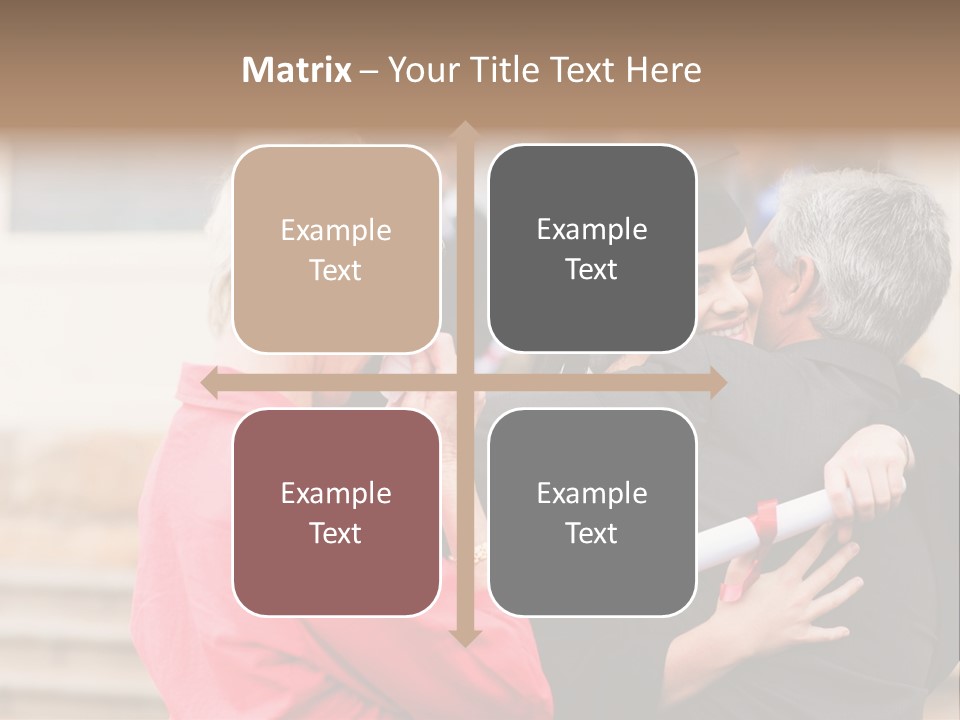 A Woman In A Graduation Gown Hugging A Man PowerPoint Template