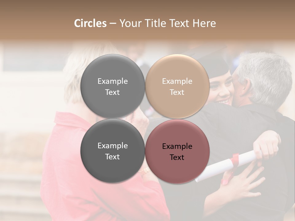 A Woman In A Graduation Gown Hugging A Man PowerPoint Template