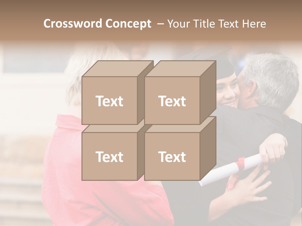 A Woman In A Graduation Gown Hugging A Man PowerPoint Template