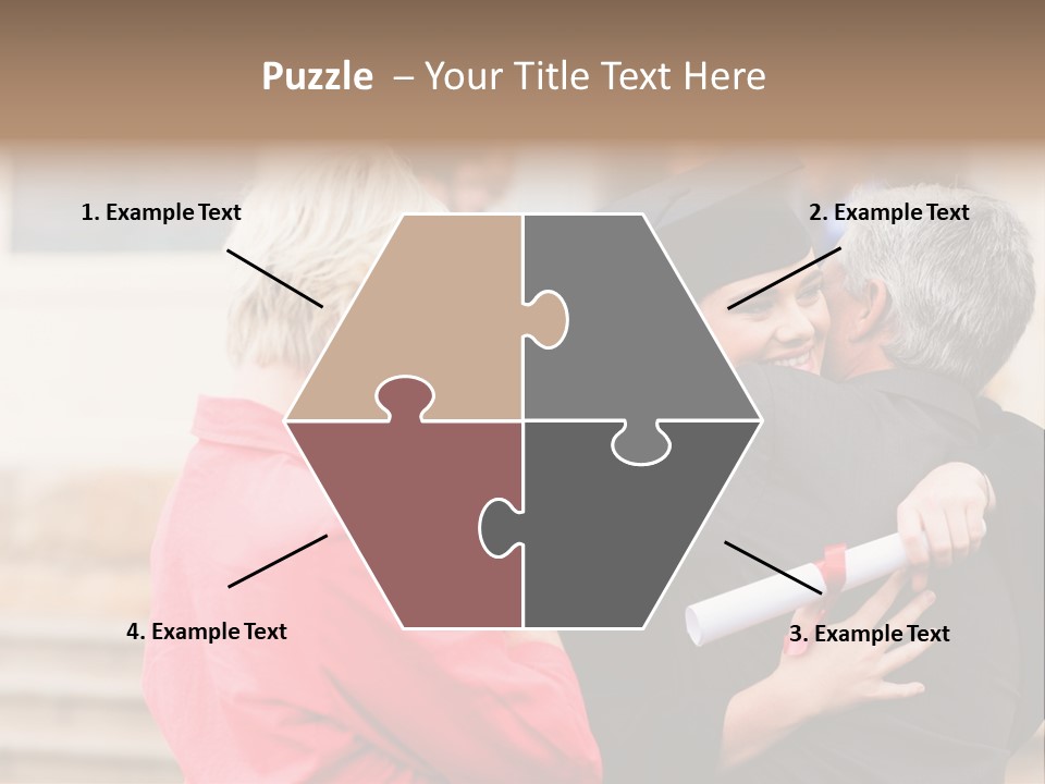 A Woman In A Graduation Gown Hugging A Man PowerPoint Template