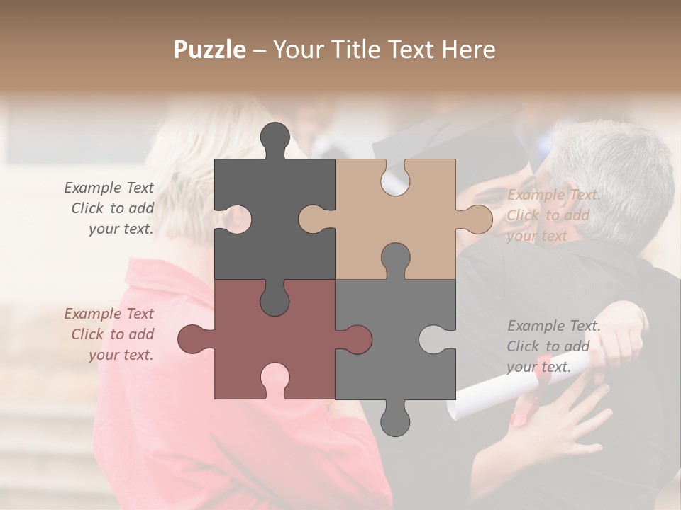 A Woman In A Graduation Gown Hugging A Man PowerPoint Template