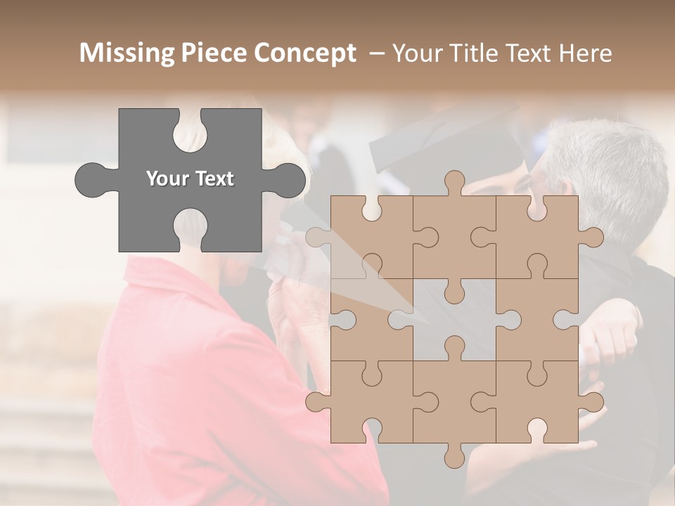 A Woman In A Graduation Gown Hugging A Man PowerPoint Template