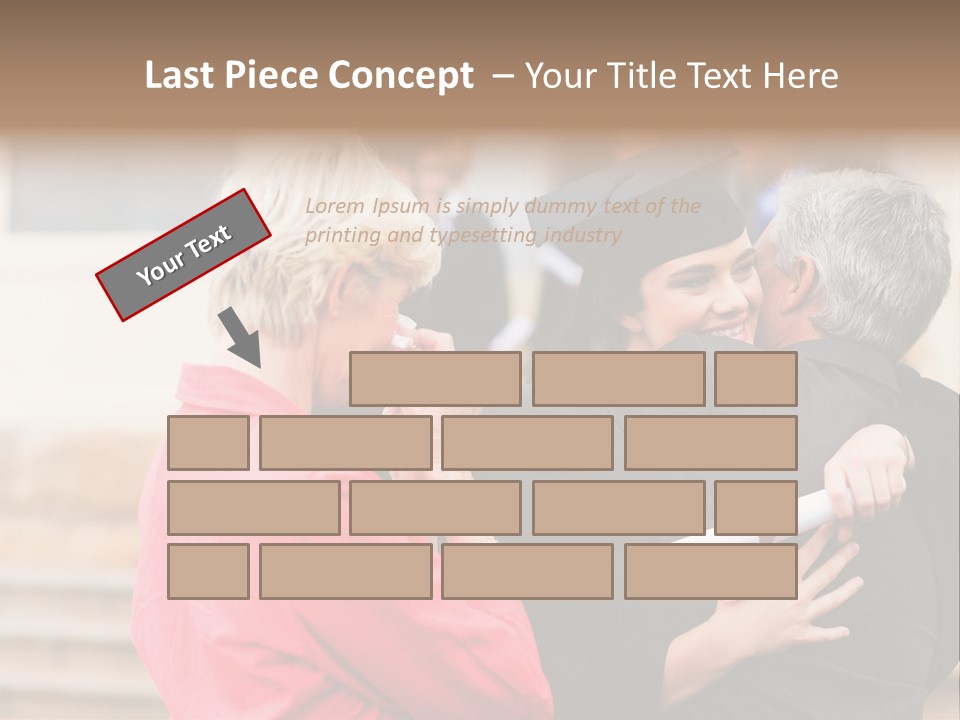 A Woman In A Graduation Gown Hugging A Man PowerPoint Template