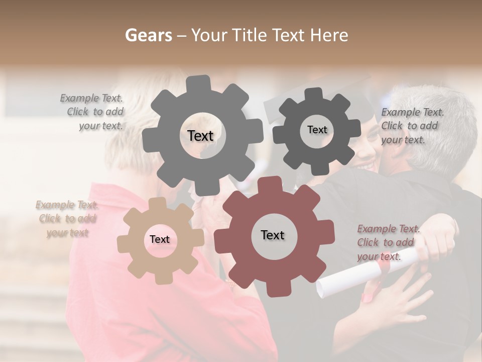 A Woman In A Graduation Gown Hugging A Man PowerPoint Template